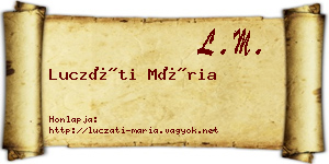 Luczáti Mária névjegykártya